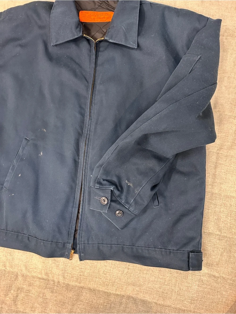 Vintage 90s Red Kap Navy Canvas Workwear Mechanics Jacket Mens XL